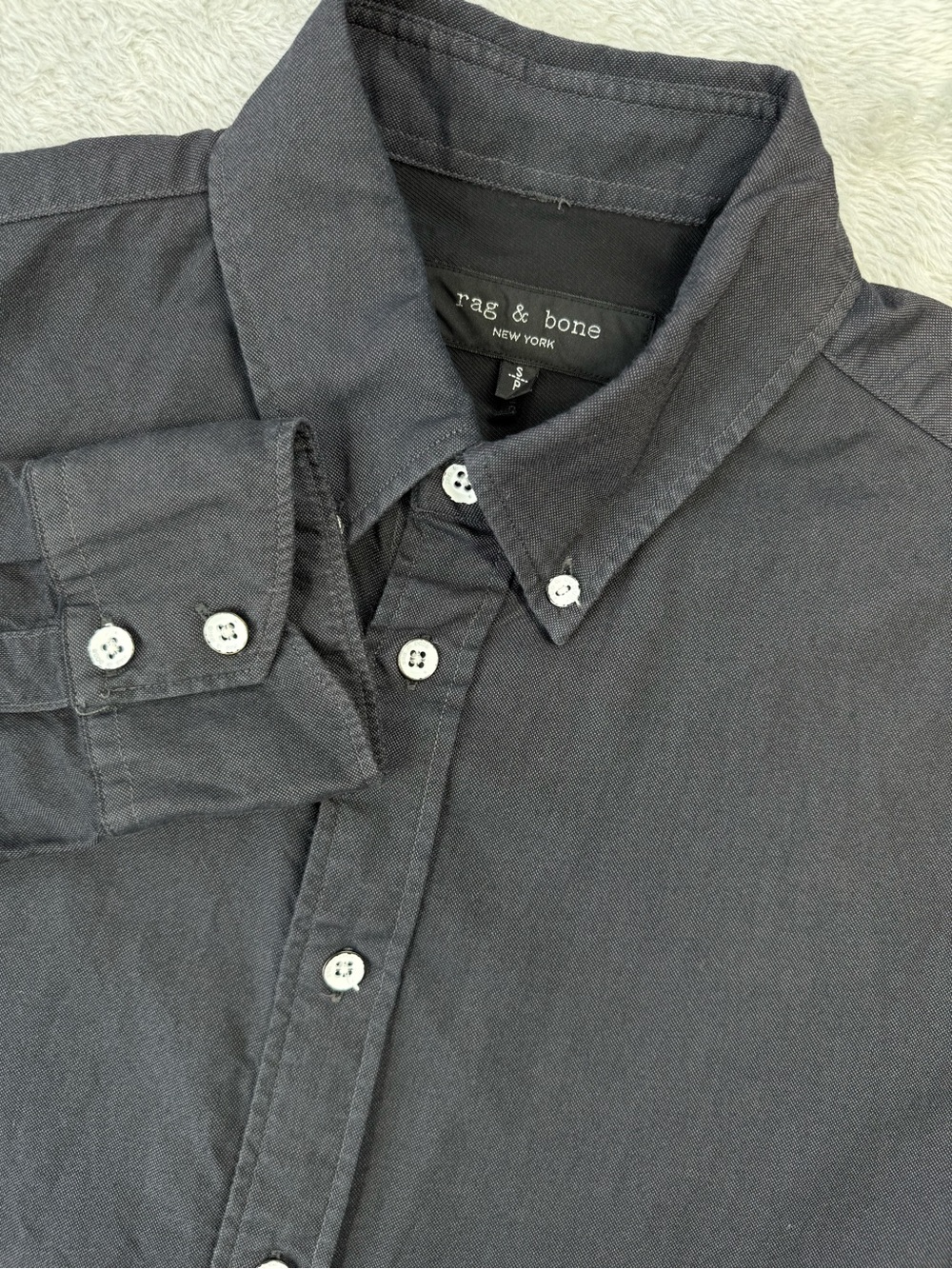 Rag & Bone Men’s Small Dark Gray Cotton Button Down Shirt